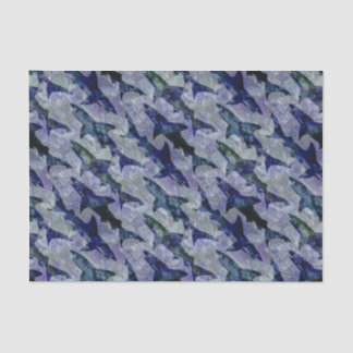 Papel De Seda Modelo del tiburón en púrpura y azul