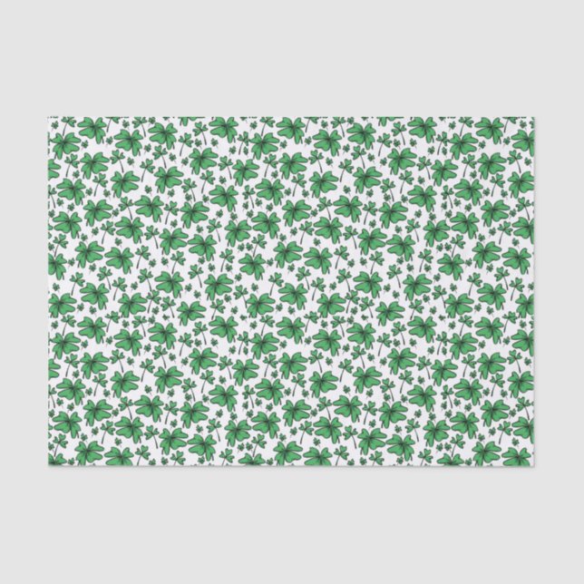 Papel De Seda Modelo del trébol de los tréboles (Anverso)