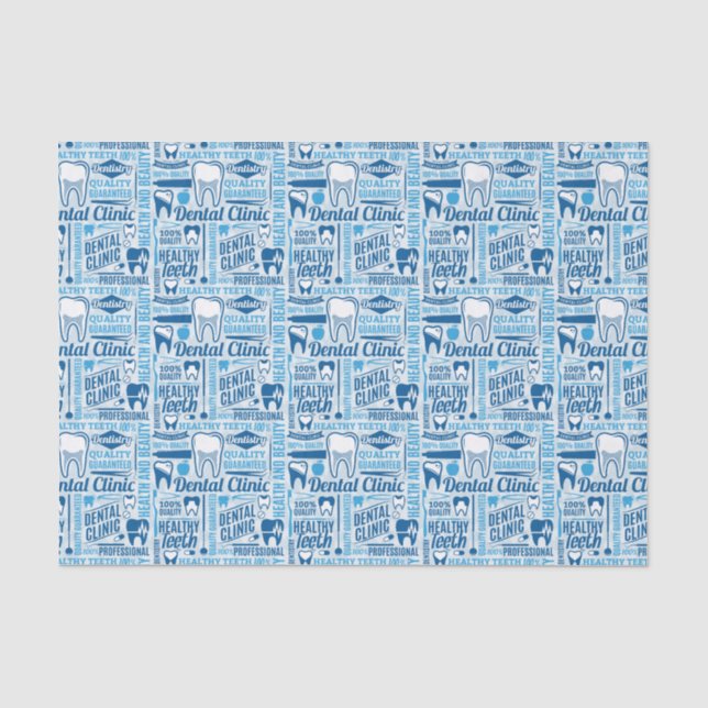 Papel De Seda Modelo dental azul de la clínica (Anverso)