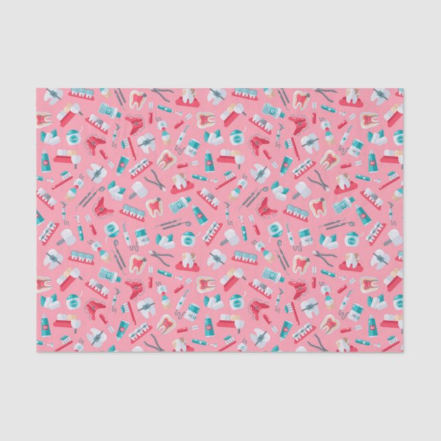 Papel De Seda Modelo dental rosado (Anverso)