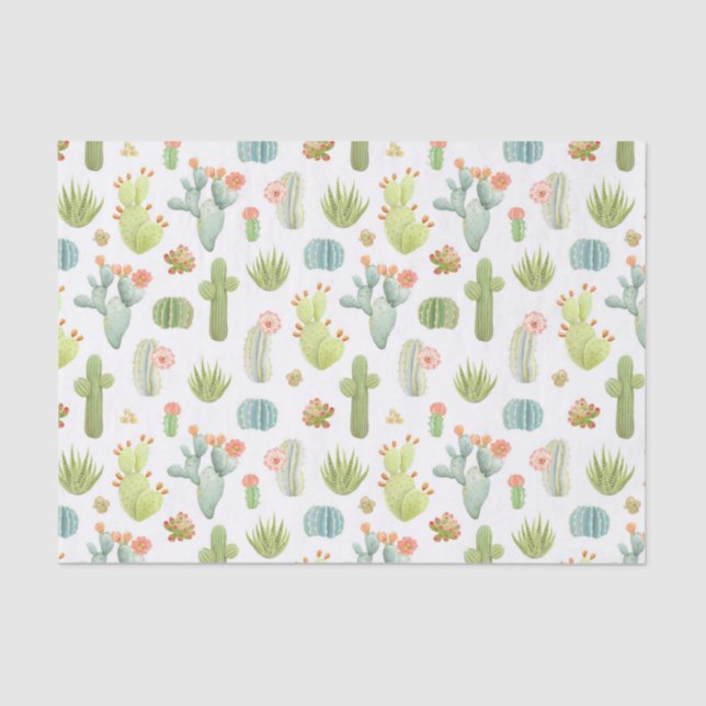Papel De Seda Modelo derecho del cactus lindo (Anverso)