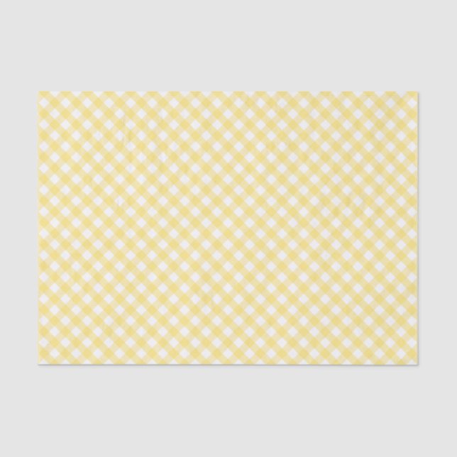 Papel De Seda Modelo diagonal amarillo de la guinga (Anverso)