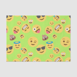 Papel De Seda Modelo divertido de la emoji (verde)