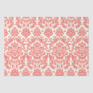 Papel De Seda Modelo elegante rosado y de marfil coralino del