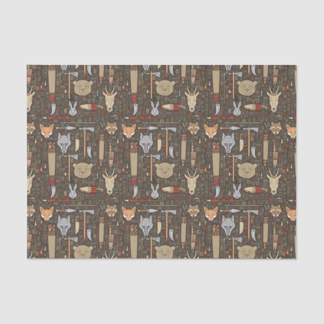 Papel De Seda Modelo étnico de la caza (Anverso)