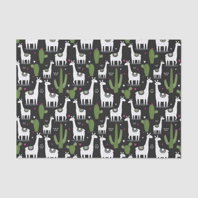 Papel De Seda Modelo feliz de la llama (Anverso)