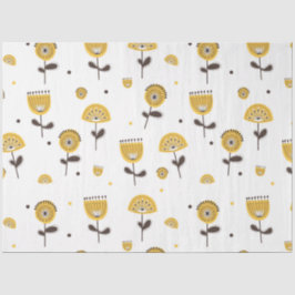 Papel De Seda Modelo floral amarillo moderno de mediados del sig