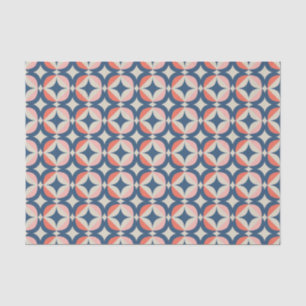 Papel De Seda Modelo geométrico azul y coralino