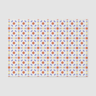 Papel De Seda Modelo geométrico de la flor de neón del arte