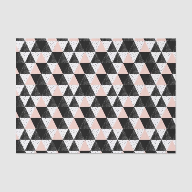 Papel De Seda Modelo geométrico dibujado mano del triángulo (Anverso)