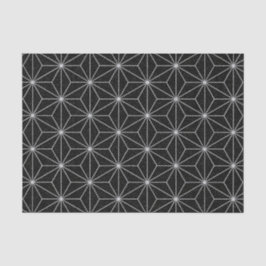 Papel De Seda Modelo geométrico elegante - plata y Negro