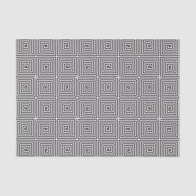 Papel De Seda Modelo geométrico inconsútil cuadrado blanco y (Anverso)