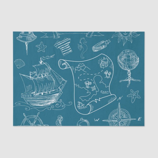 Papel De Seda Modelo gráfico náutico del modelo (Anverso)
