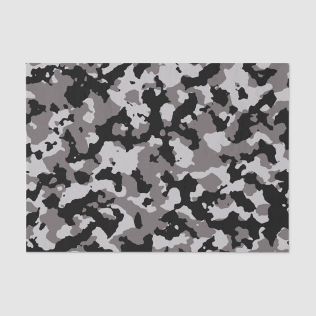 Papel De Seda Modelo gris militar del camuflaje (Anverso)