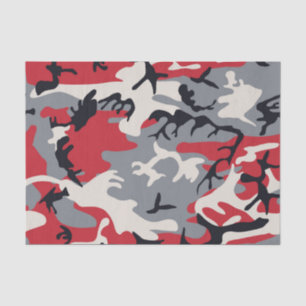 Papel De Seda Modelo gris rojo del camuflaje de Camo
