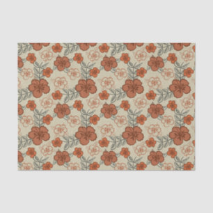 Papel De Seda Modelo hawaiano del hibisco de Brown