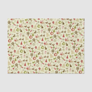 Papel De Seda Modelo inconsútil del bosquejo retro del navidad