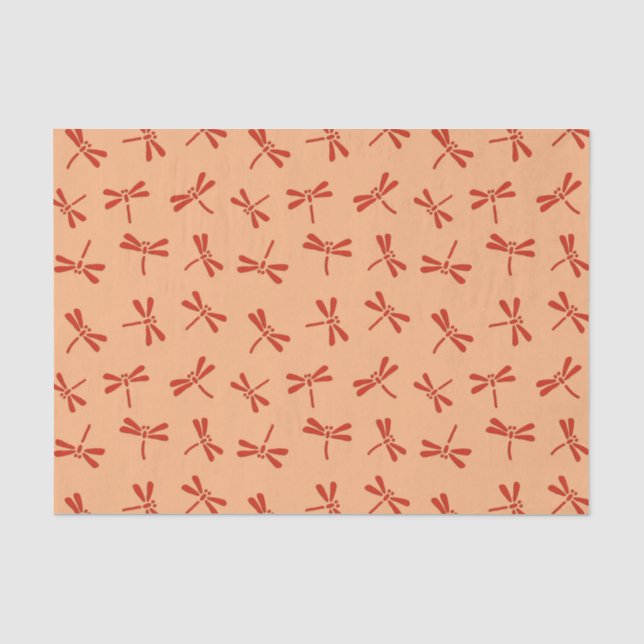 Papel De Seda Modelo japonés de la libélula, mandarina (Anverso)