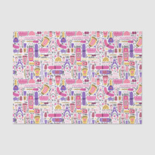 Papel De Seda Modelo lindo de la manicura del Doodle