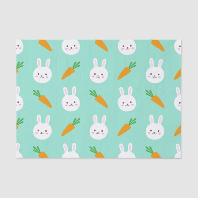 Papel De Seda Modelo lindo de pascua de los conejitos y de las (Anverso)