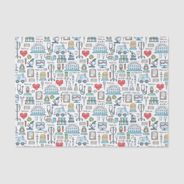 Papel De Seda Modelo médico del diseño (Anverso)