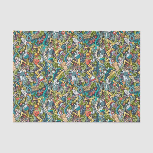 Papel De Seda Modelo médico del icono del arte abstracto (Anverso)