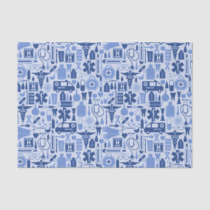 Papel De Seda Modelo médico del médico azul lindo de la