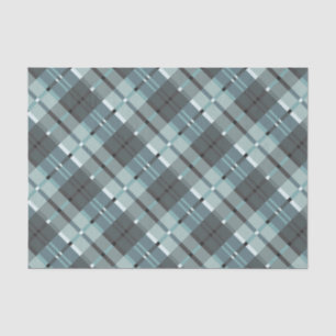 Papel De Seda Modelo moderno de la tela escocesa en azul y gris