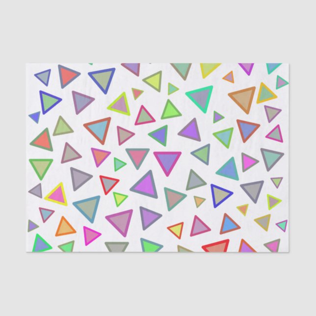 Papel De Seda Modelo multicolor de los triángulos (Anverso)
