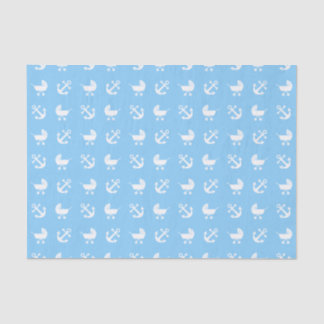 Papel De Seda Modelo náutico del bebé del azul de cielo