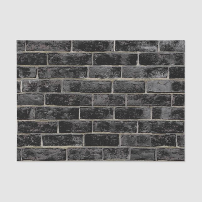 Papel De Seda Modelo negro de la pared de ladrillo (Anverso)