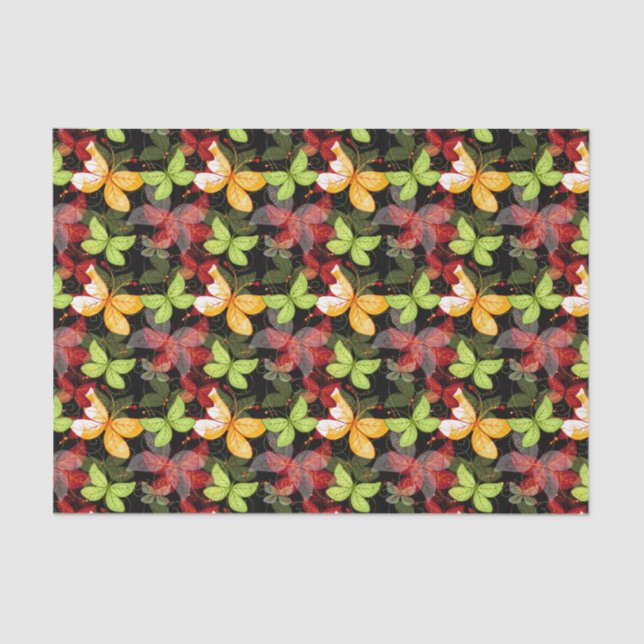 Papel De Seda Modelo oscuro del otoño (Anverso)