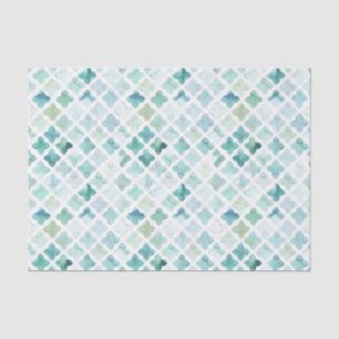 Papel De Seda Modelo pintado a mano de la turquesa