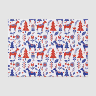 Papel De Seda modelo popular escandinavo rojo y azul