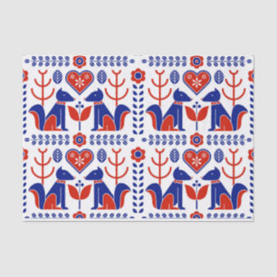 Papel De Seda modelo popular escandinavo rojo y azul