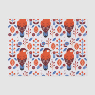 Papel De Seda modelo popular escandinavo rojo y azul