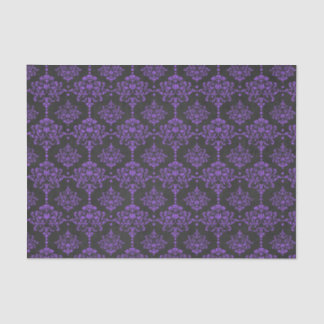 Papel De Seda Modelo púrpura de la pizarra del damasco de
