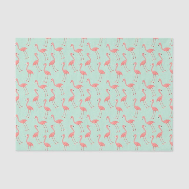 Papel De Seda Modelo rosado de moda del flamenco (Anverso)