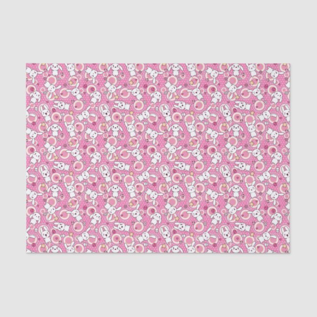 Papel De Seda modelo rosado del kawaii (Anverso)
