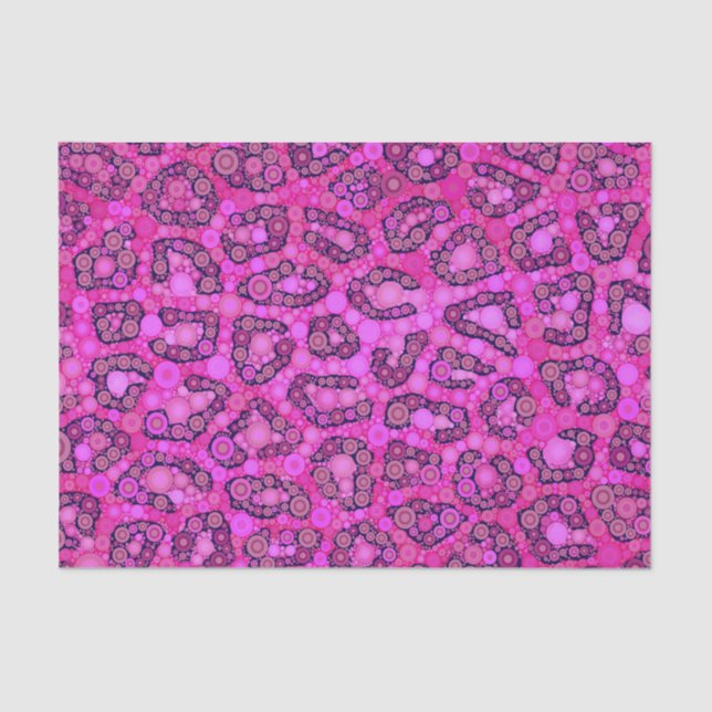 Papel De Seda Modelo rosado fluorescente del guepardo (Anverso)