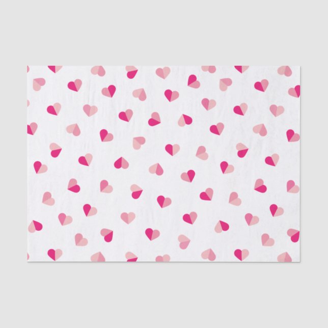 Papel De Seda Modelo rosado lindo del corazón del amor (Anverso)