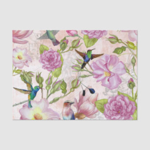 Papel De Seda Modelo subió vintage de las flores y de los