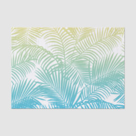 Papel De Seda Modelo tropical amarillo verde azulado moderno de