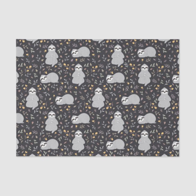 Papel De Seda Modelo tropical de la pereza del bebé (Anverso)