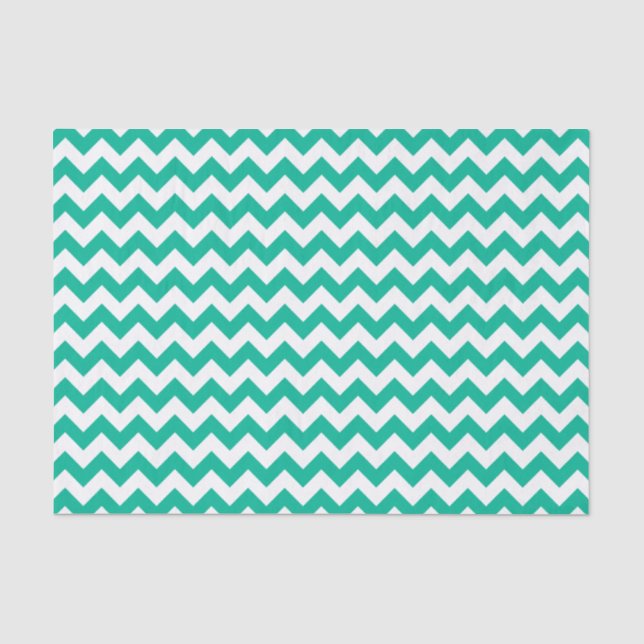 Papel De Seda Modelo verde azulado de Chevron (Anverso)