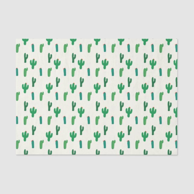 Papel De Seda Modelo verde claro del cactus (Anverso)