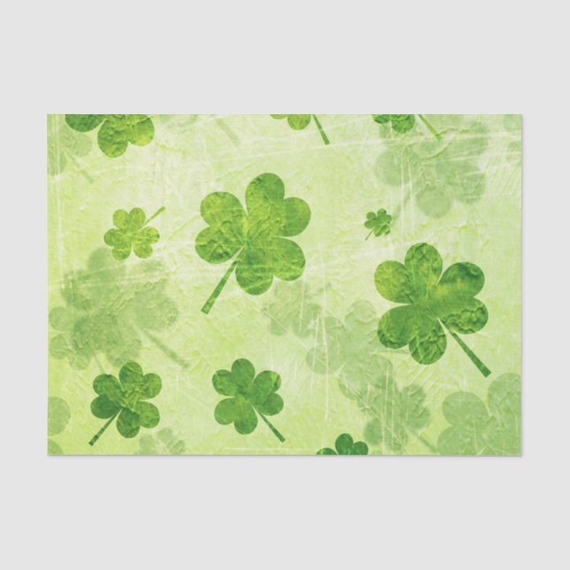 Papel De Seda Modelo verde del trébol (Anverso)