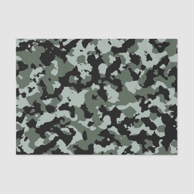 Papel De Seda Modelo verde militar del camuflaje (Anverso)