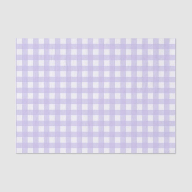 Papel De Seda Modelo verificado de Lavender Gingham de bonito (Anverso)