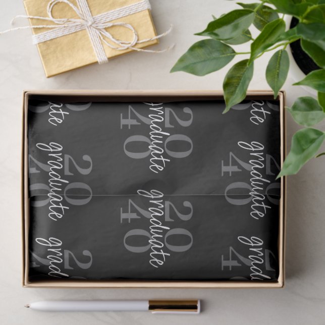 Papel De Seda Modern Black Graduation Year Custom Gift (Regalo )